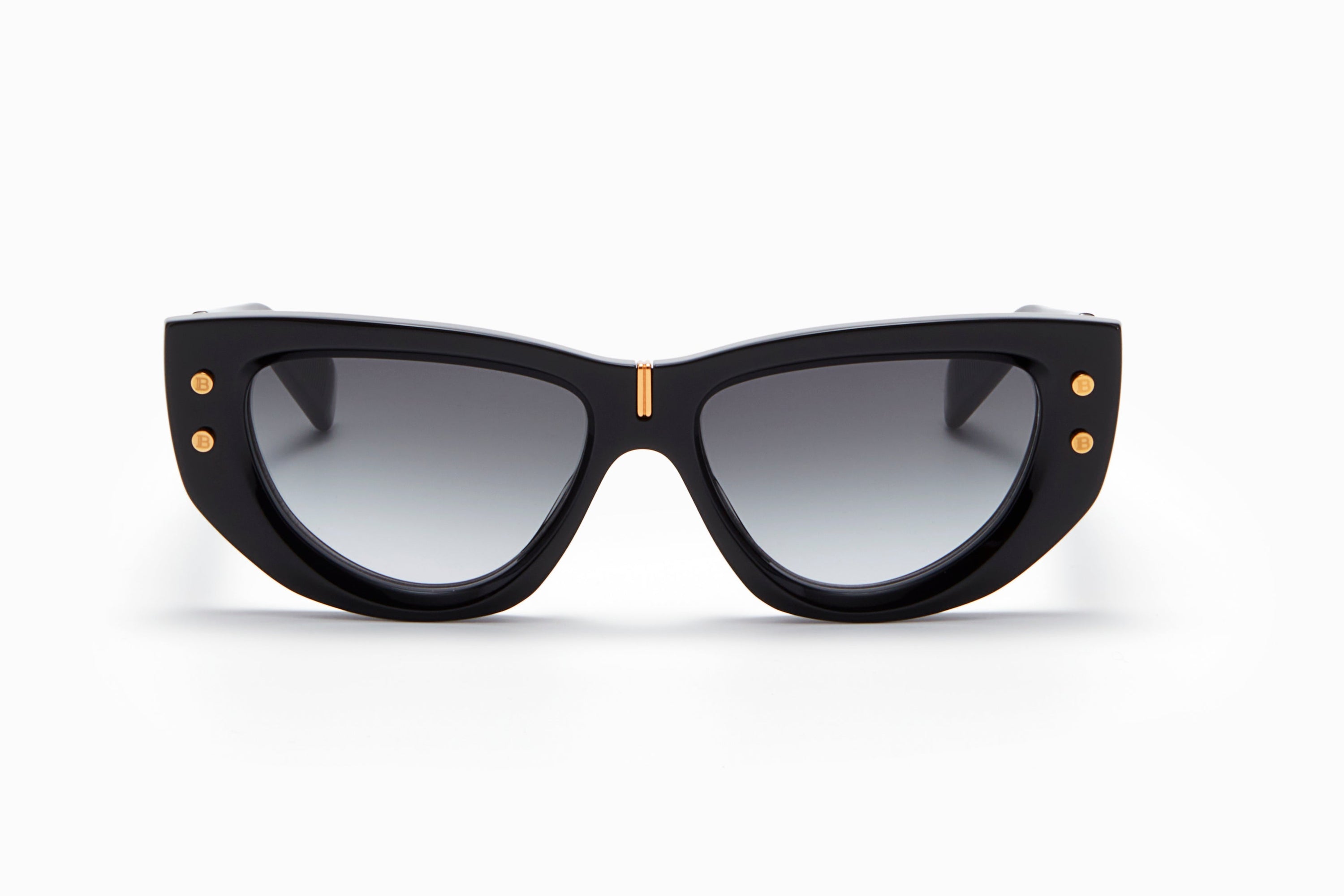 Womens | B - Muse Sunglass | Black - Yellow Gold | Dark Grey Gradient