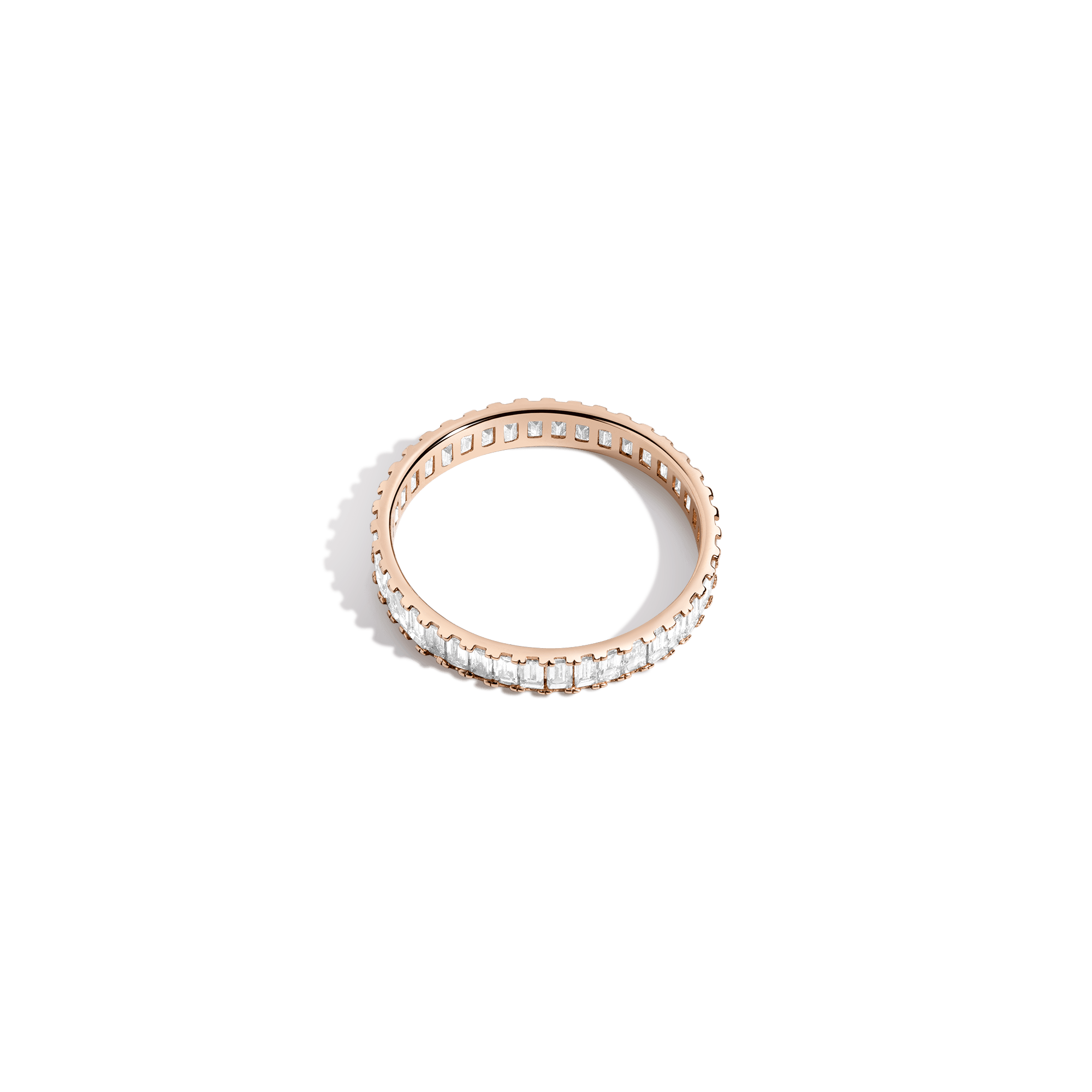 Bold Diamond Baguette Ring 14K 18K Rose Gold