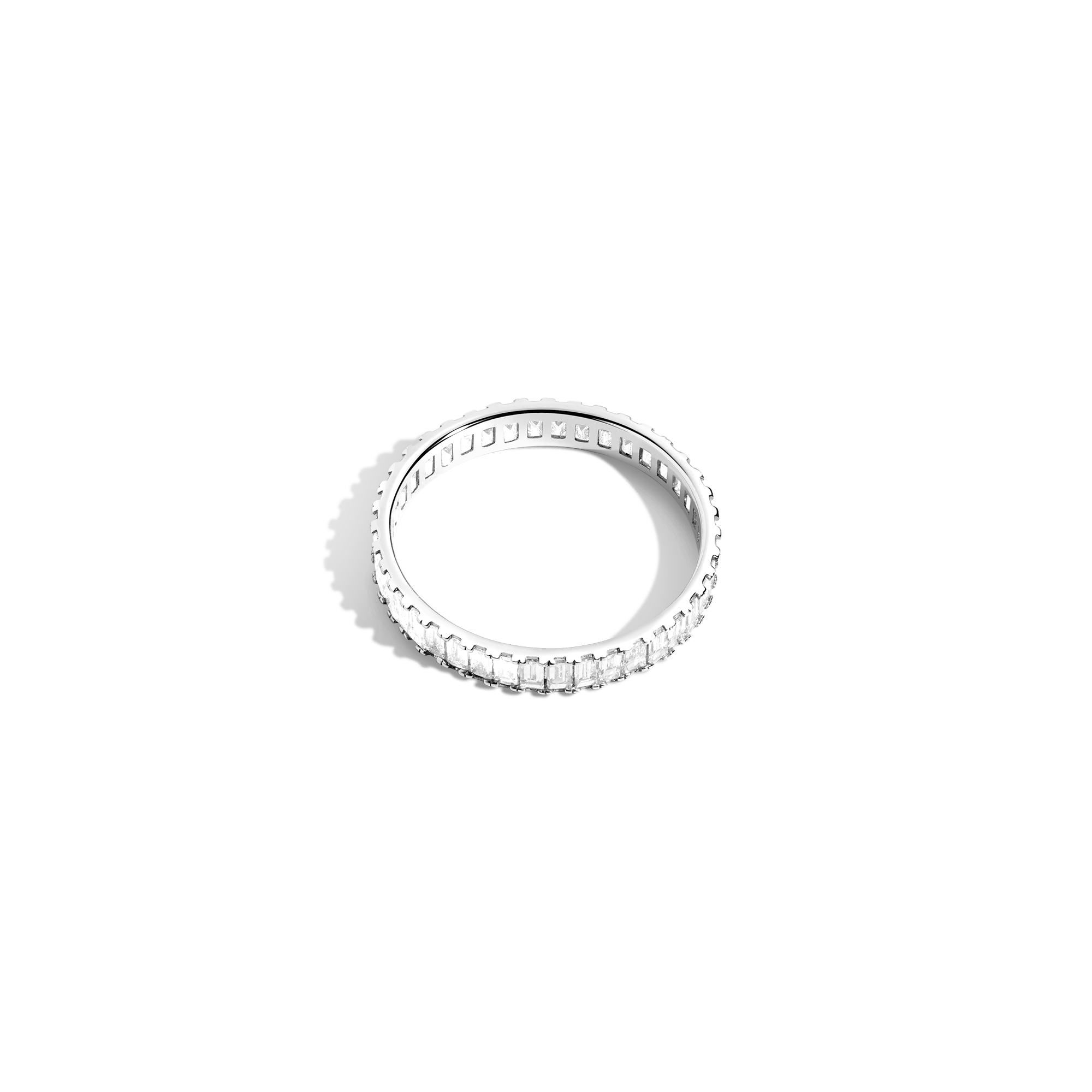 Bold Diamond Baguette Ring 14K 18K White Gold