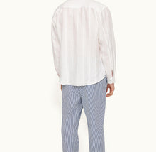 Barkley Tonal Waffle Stripe Linen Resort Overshirt Woven | White