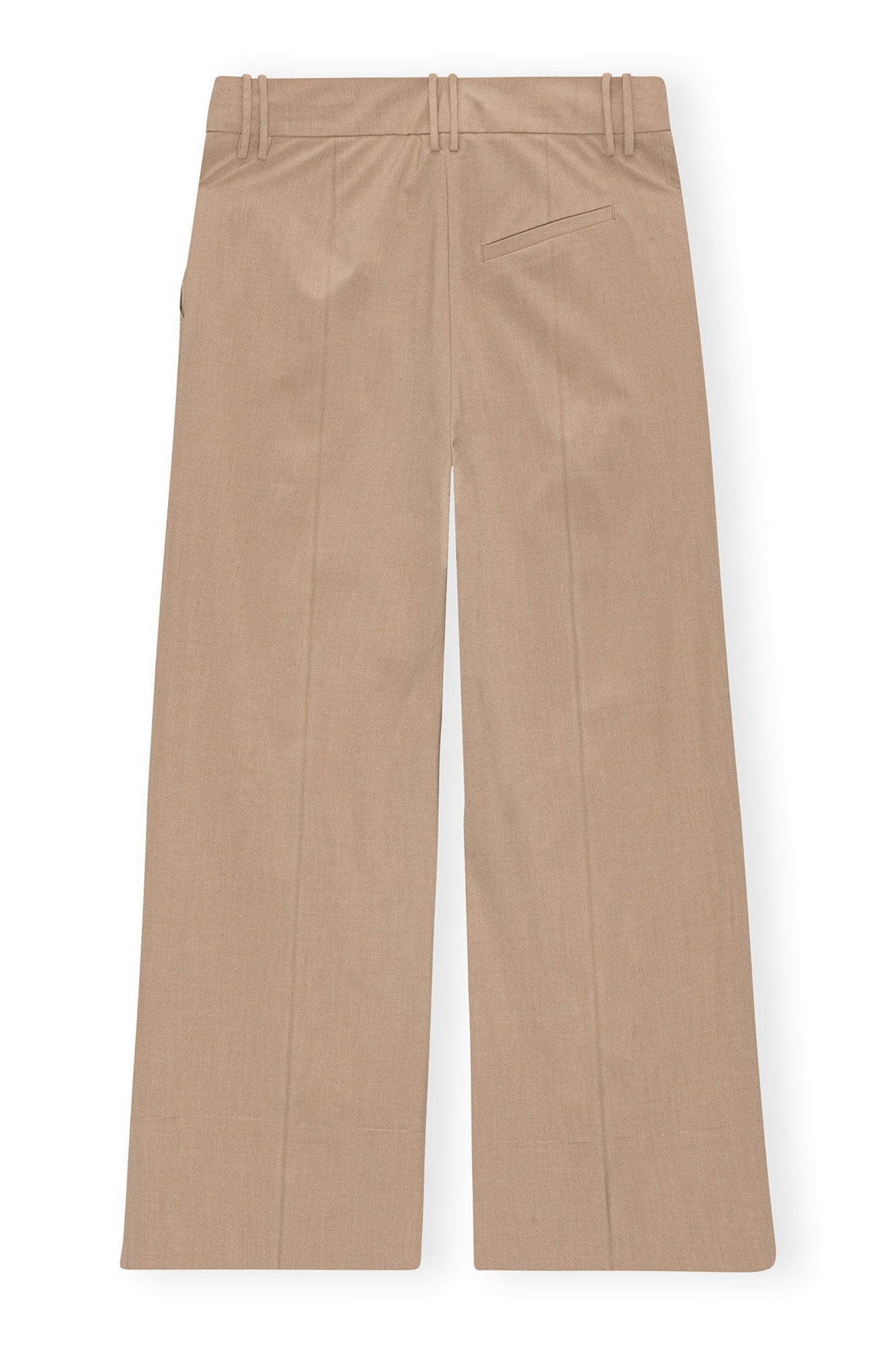 Beige Drapey Melange Cropped Trousers | Safari