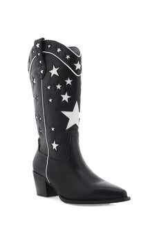Billini Dollie Cowboy Boots | Black And White