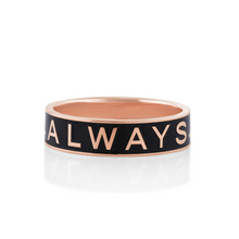 Women | Black Enamel Always Band – 6mm | 14k Rose Gold