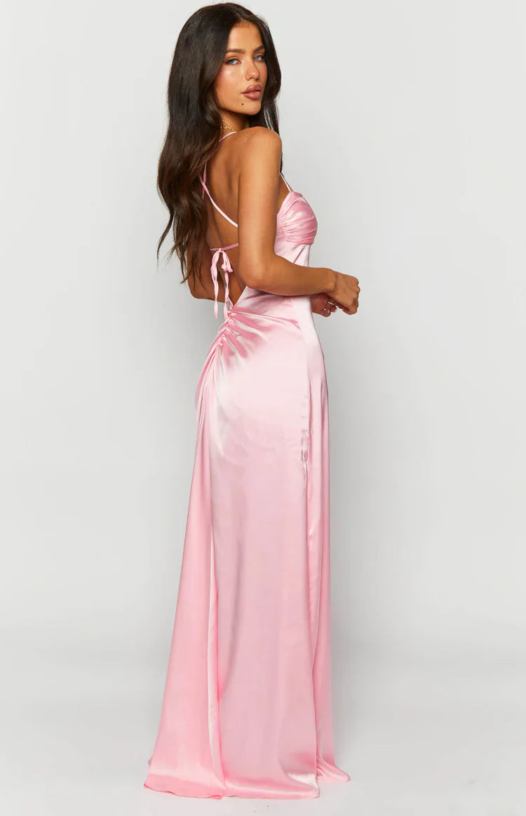 Blaise Satin Maxi Dress | Pink