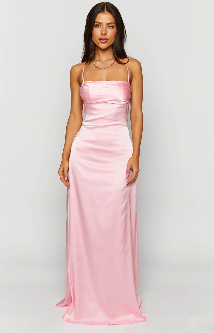 Blaise Satin Maxi Dress | Pink