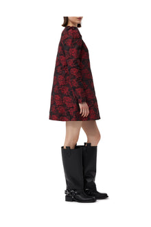 Botanical Jacquard Mini Dress | High Risk Red