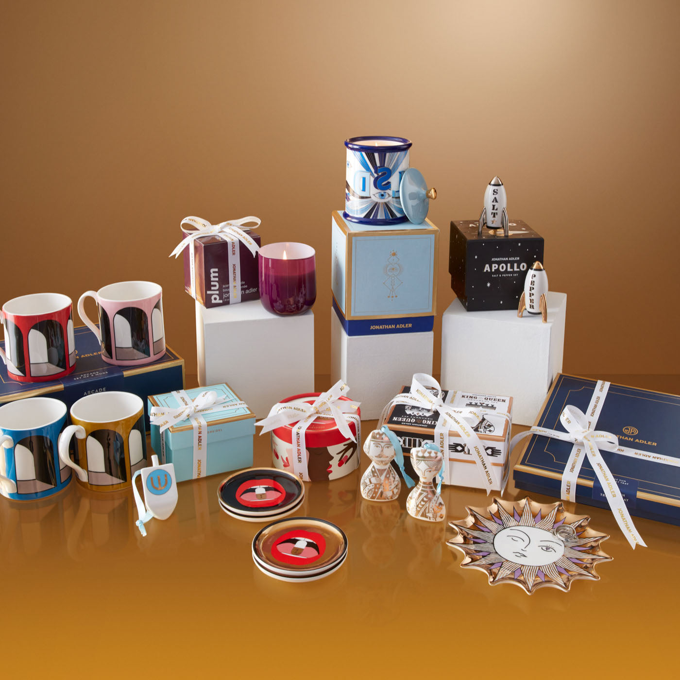 druggist lsd candle porcelain blue accents gold - collection view