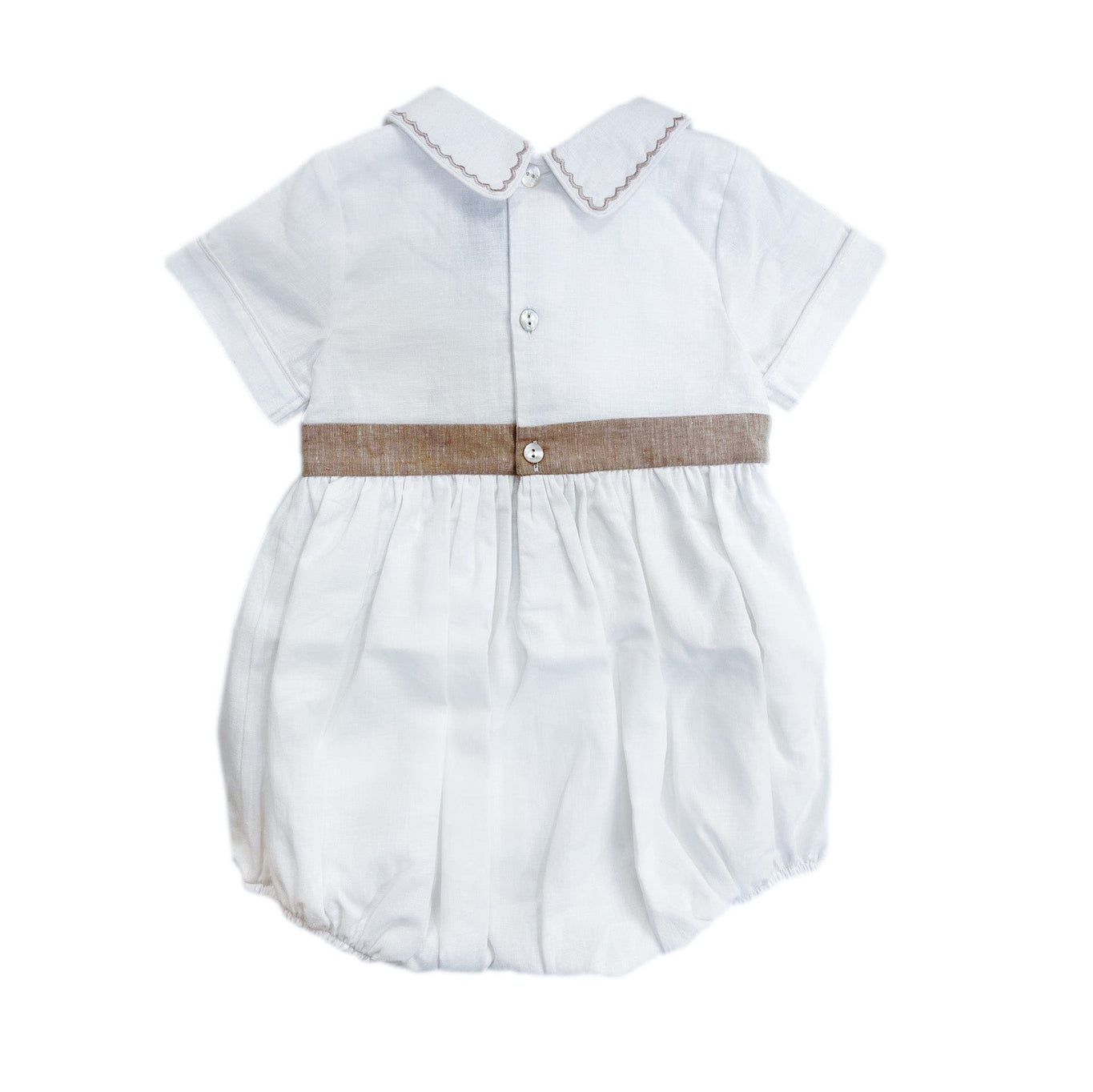Boy | Ashton Linen Romper | White