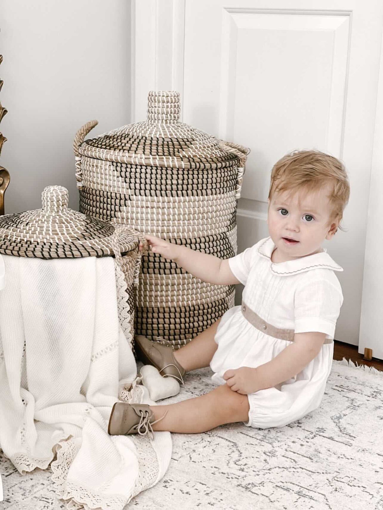 Boy | Ashton Linen Romper | White