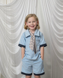 Boy | Terry Baby Blue Polo Top and Shorts Set