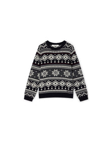 Boys | Jacquard Cashmere Sweater | 10Y-14Y | Navy