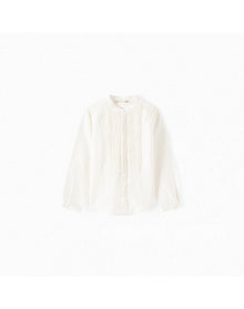 Boys | Pleated Linen Shirt | 10Y | Milk White