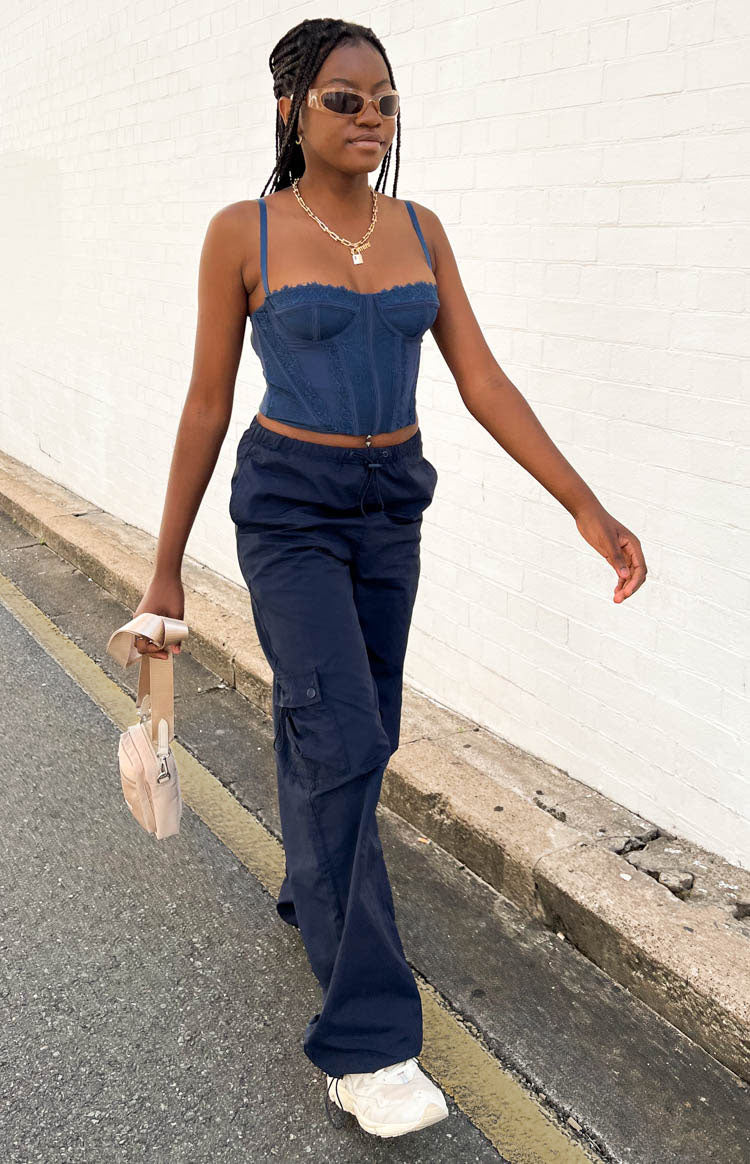 Bronx Drawcord Cargo Pants | Navy
