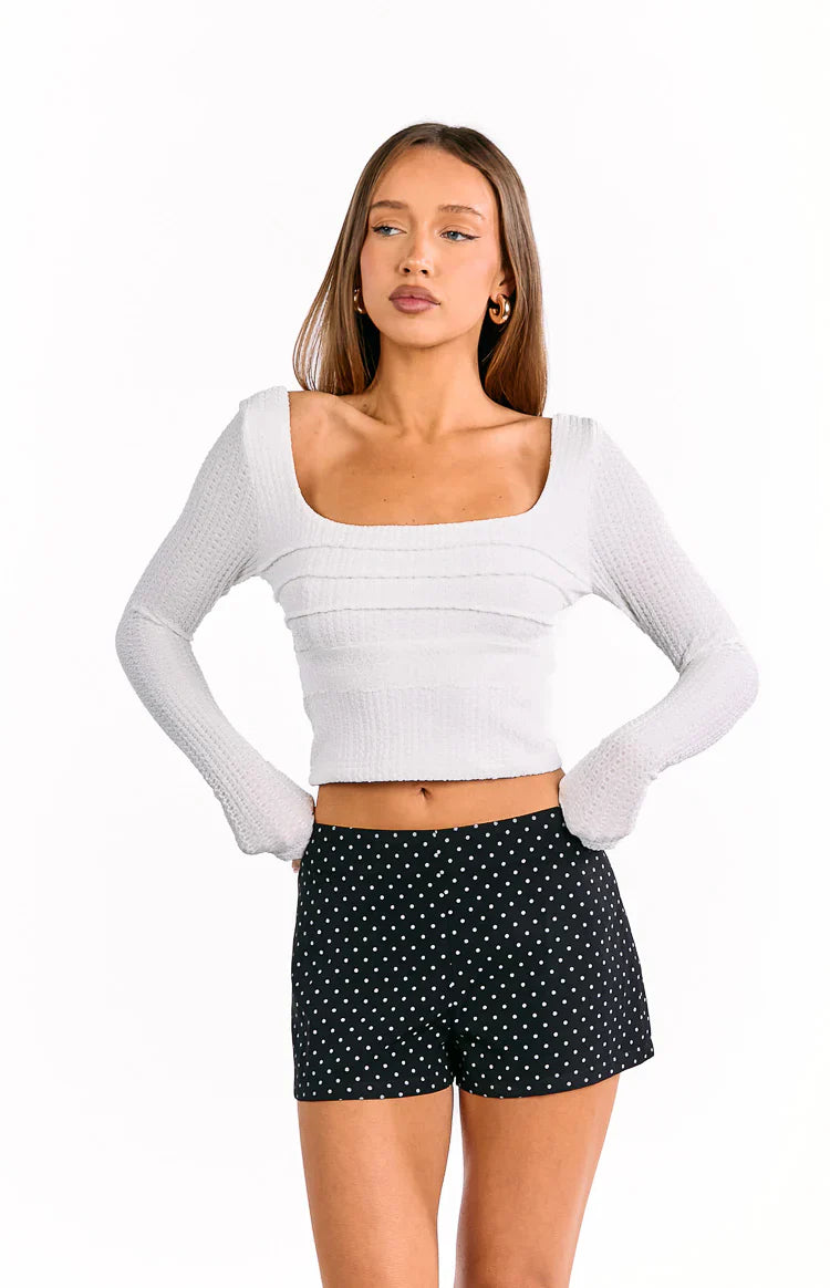 Brynn Shorts | Black Polka Dot