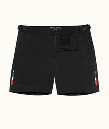 Bulldog Bonded Bonded Panel Mid-Length Swim Shorts | Black
