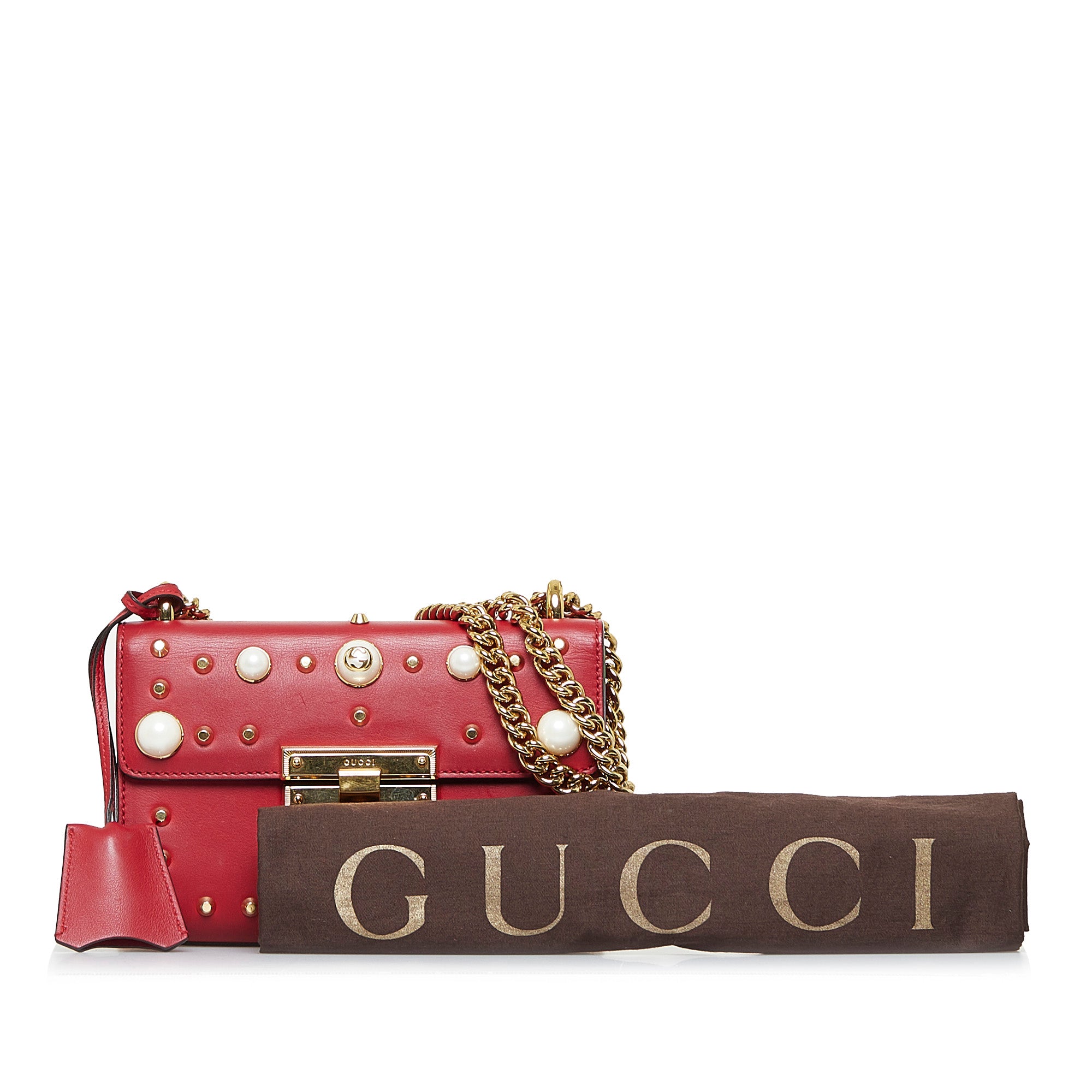 Gucci Pre-Owned Pearl Studded Padlock | Women | Red