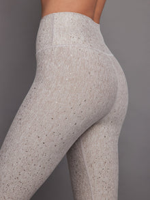 Carbon38 | Foil Legging in Melt | Oatmeal Heather With Rose Gold Foil