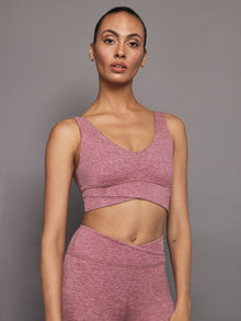 Carbon 38 | Wrap Bra In Heather Melt | Hawthorn Rose Heather