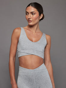 Carbon38 | Wrap Bra In Heather Melt | Silver Heather