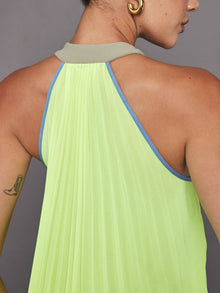Pleated Back Tank in Melt | Silversage / Acid Lime