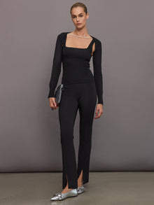 Carbon38 | Pearl Necklace Sweater Tank | Black