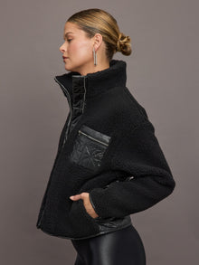 Carbon38 | High Shine Sherpa Jacket | Black