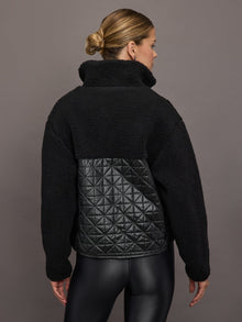 Carbon38 | High Shine Sherpa Jacket | Black