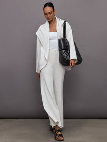 Carbon38 | Knit Cocoon Cardigan in Interlock | Moonbeam Heather