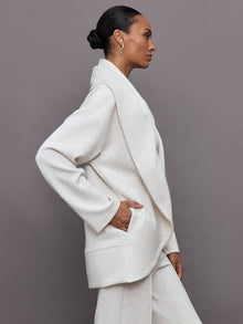 Carbon38 | Knit Cocoon Cardigan in Interlock | Moonbeam Heather