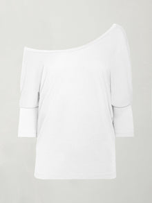 Carbon38 | Long Sleeve Off Shoulder Tee | White