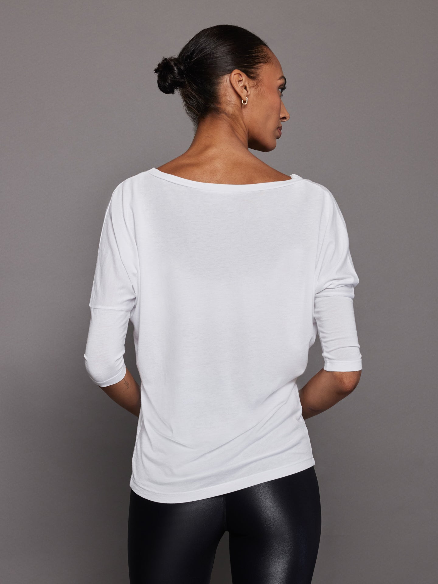 Carbon38 | Long Sleeve Off Shoulder Tee | White