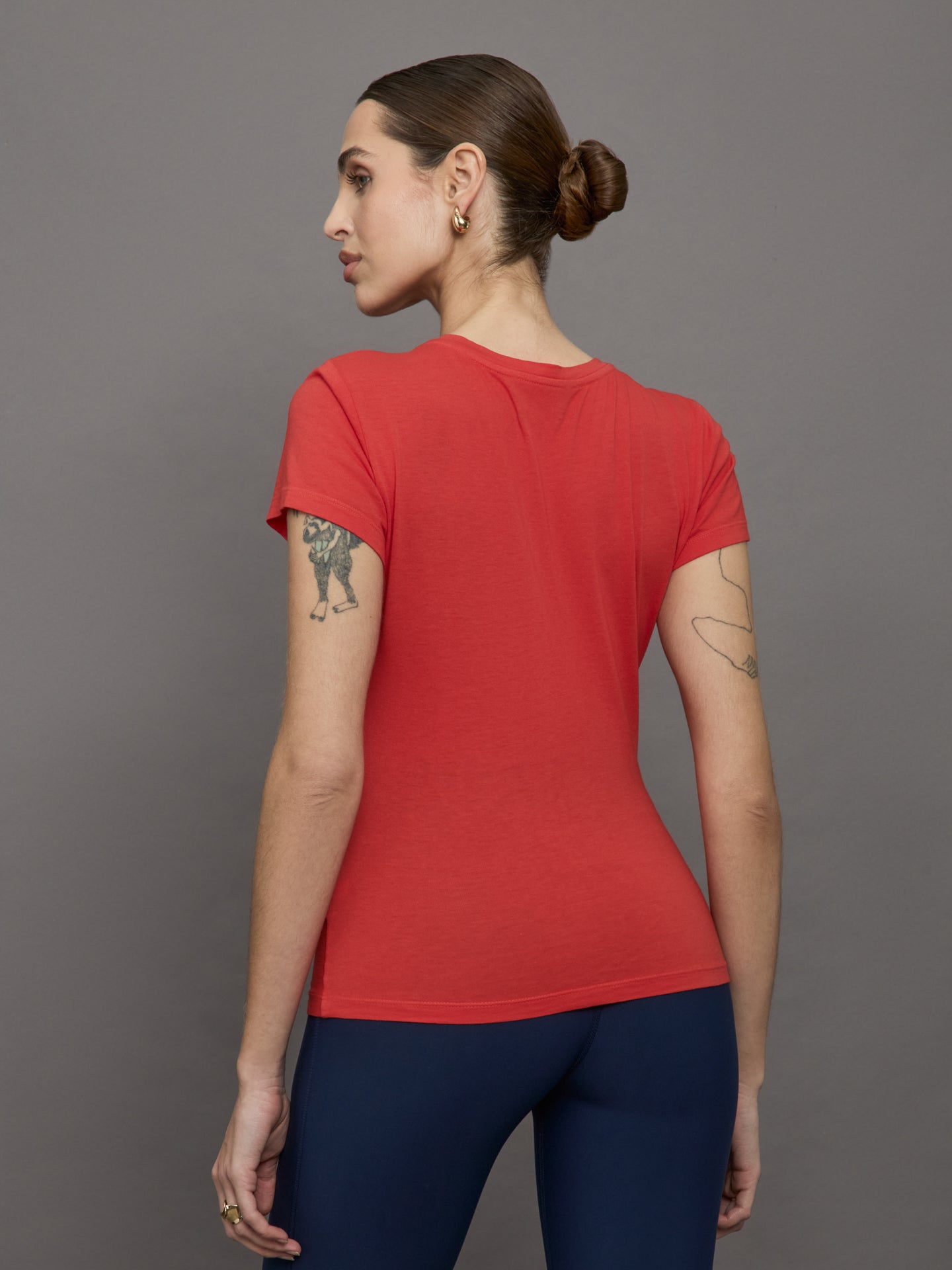 Short Sleeve Ruched Front Tee | Bittersweet