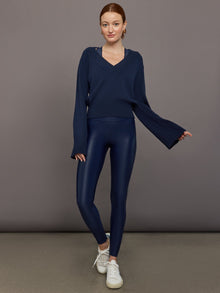 Carbon38 | Bell Sleeve Off Shoulder Sweater | Navy