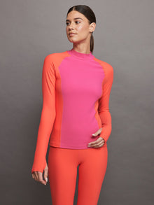 Carbon38 | Colorblock Run Top In Melt | Fuchsia Purple Cayenne