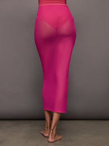 Carbon38 | Mesh Column Skirt | Fuchsia Pink