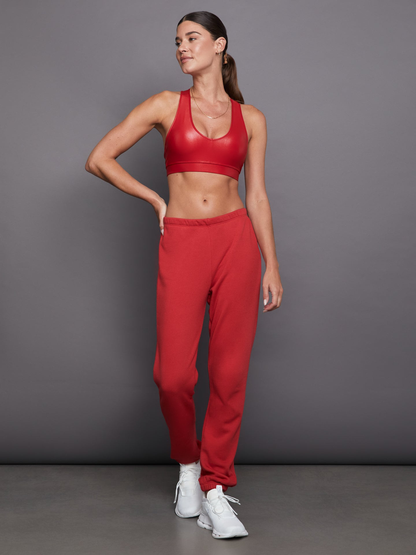 Carbon38 | Slim Leg Sweatpant | Haute Red