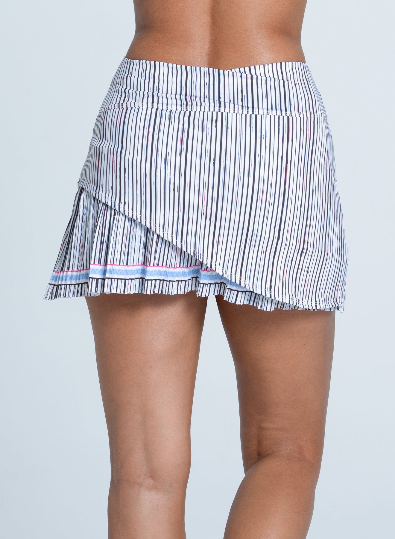 Peek A Blue Pleated Skirt-14" | White