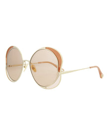 Chloe Round Metal Sunglasses | Gold