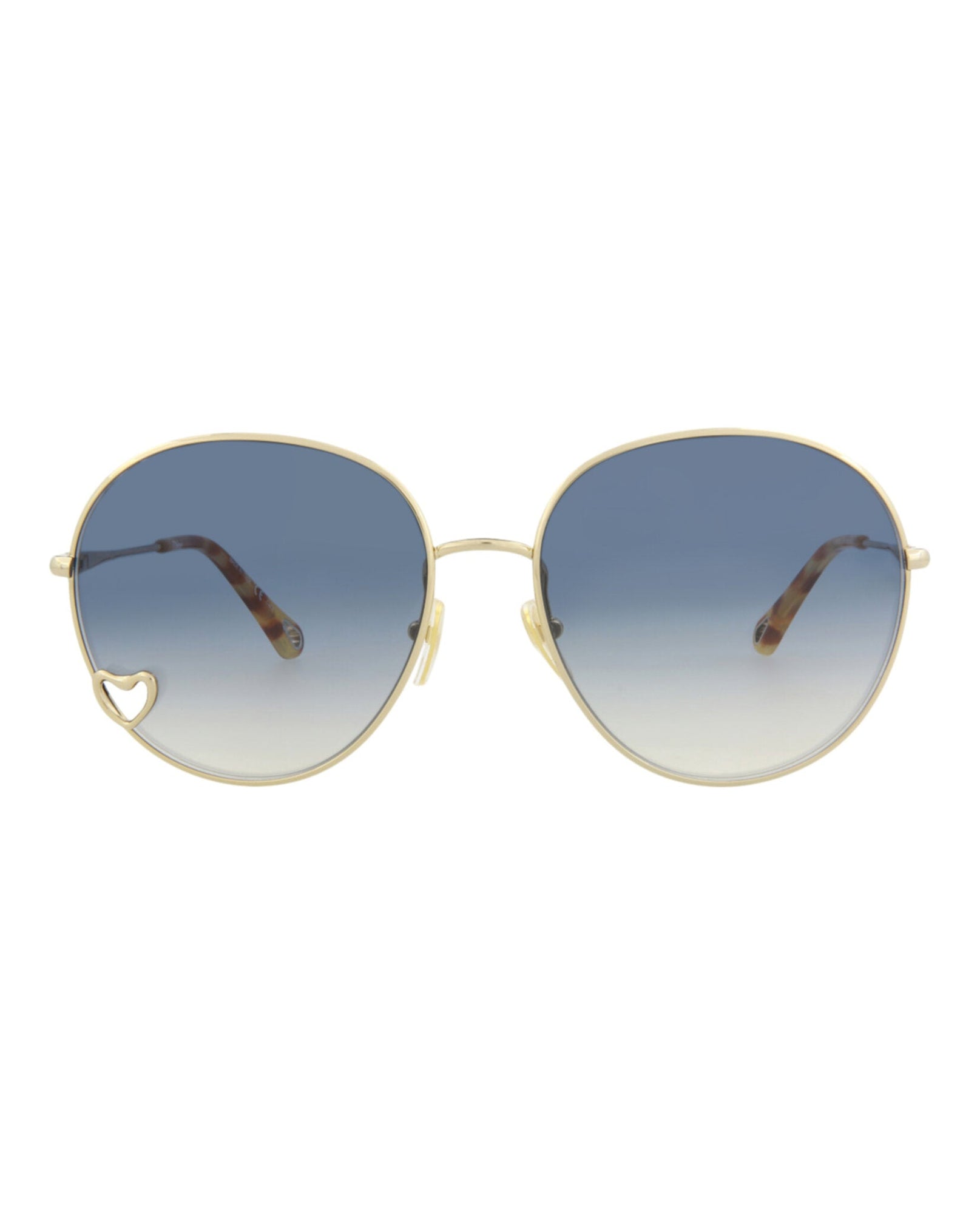 Chloe Round Metal Sunglasses | Gold