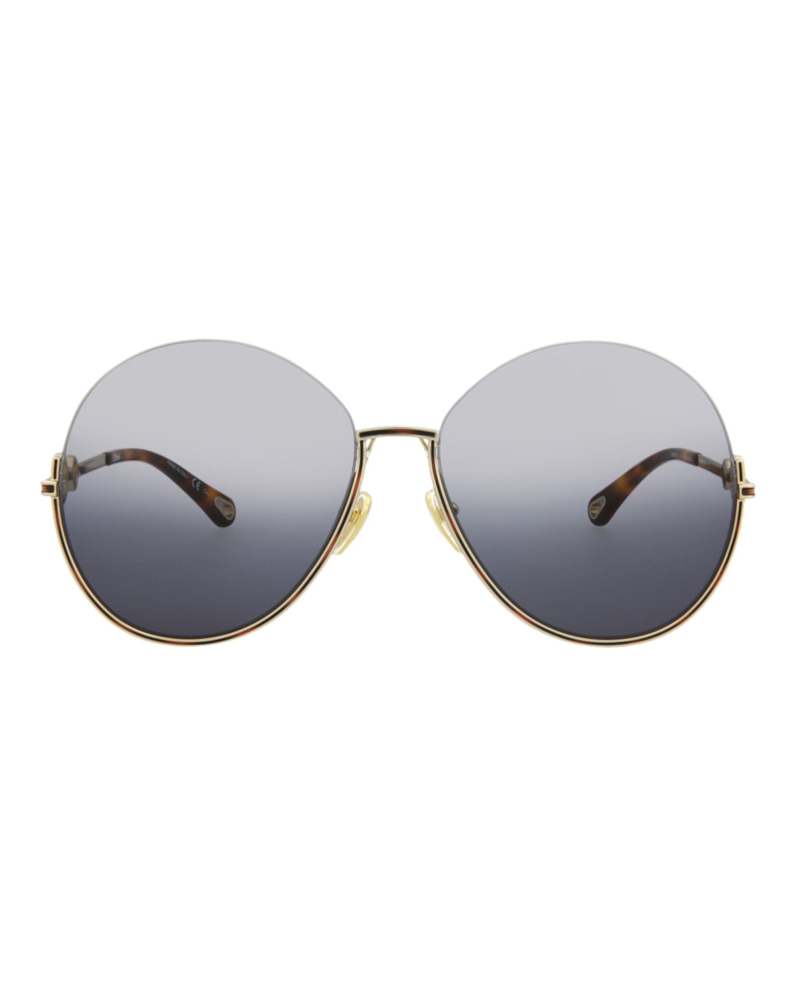 Chloe Round Metal Sunglasses | Gold