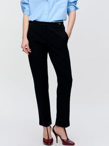 Charlotte Stretch Crepe Pant | Black