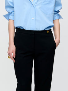 Charlotte Stretch Crepe Pant | Black