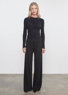Cashmere Draped L/S Crew | Black