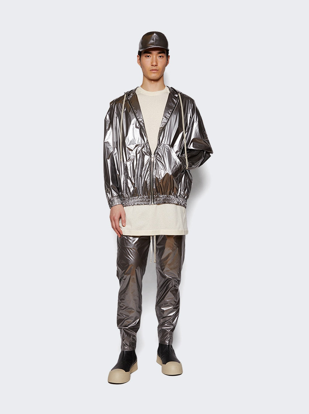 Rick Owens X Champion | Jumbo Jasons Zip Hoodie | Silver