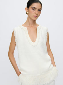 Comporta Fringe Top | White