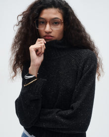 Womens | Cropped Turtleneck | Charcoal