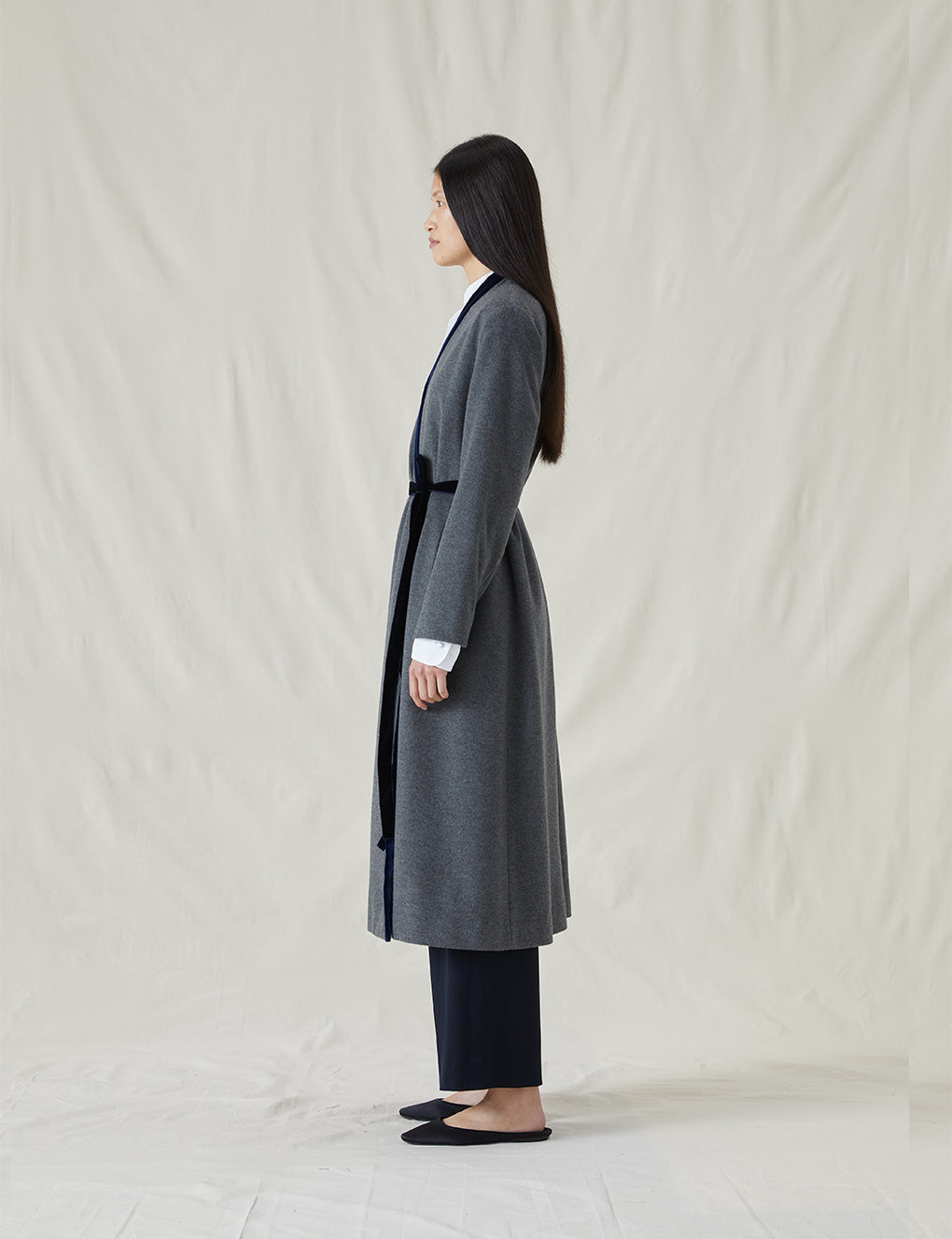 Womens | The Cashmere Wrap Coat | Charcoal