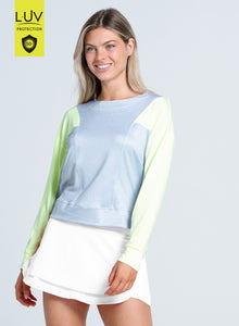 Colorblock Throw Over Long Sleeve | Heather Grey