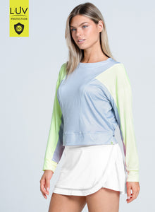 Colorblock Throw Over Long Sleeve | Heather Grey