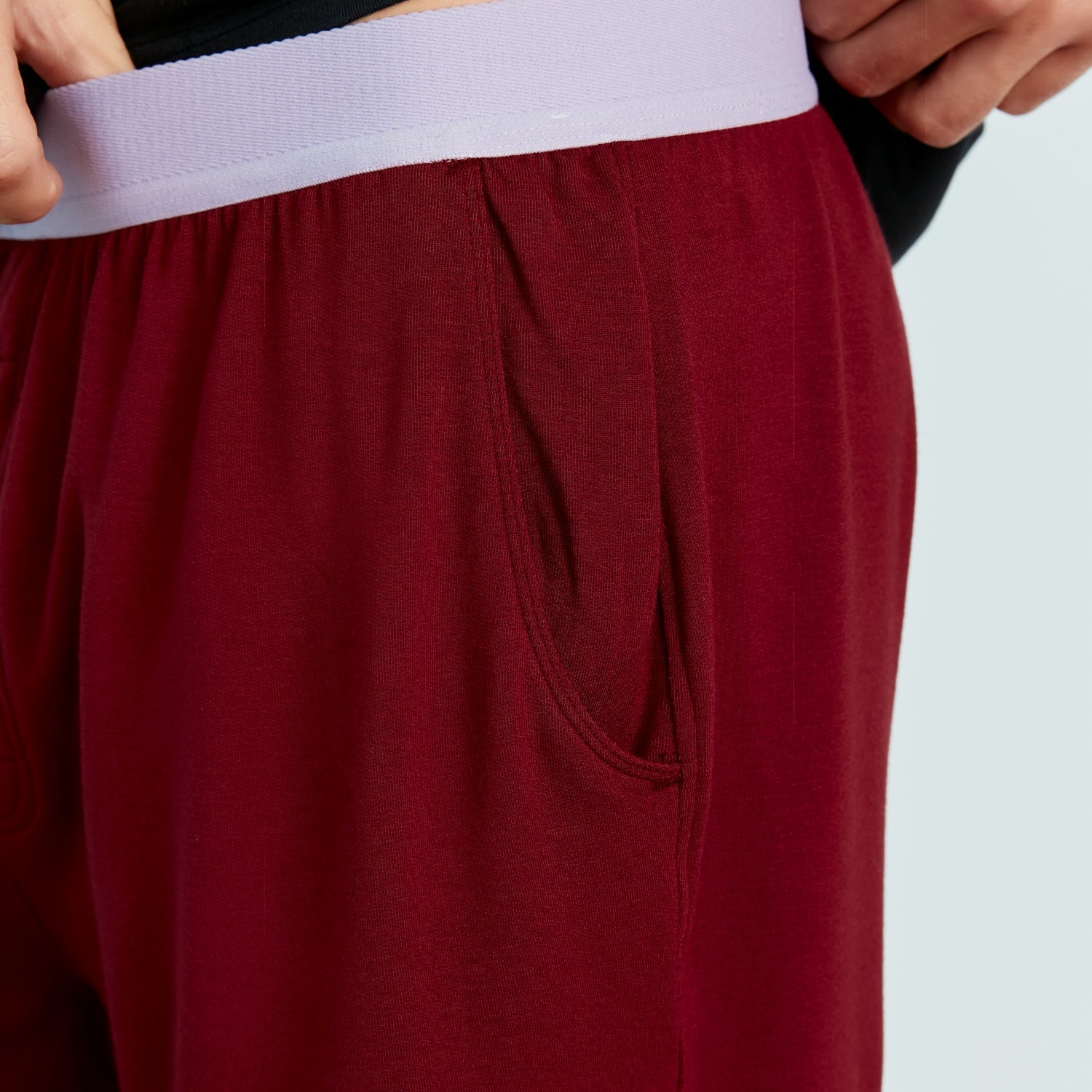 Modal Boxer Lounge Shorts | Boxers with Pockets | Cabernet/Lavender